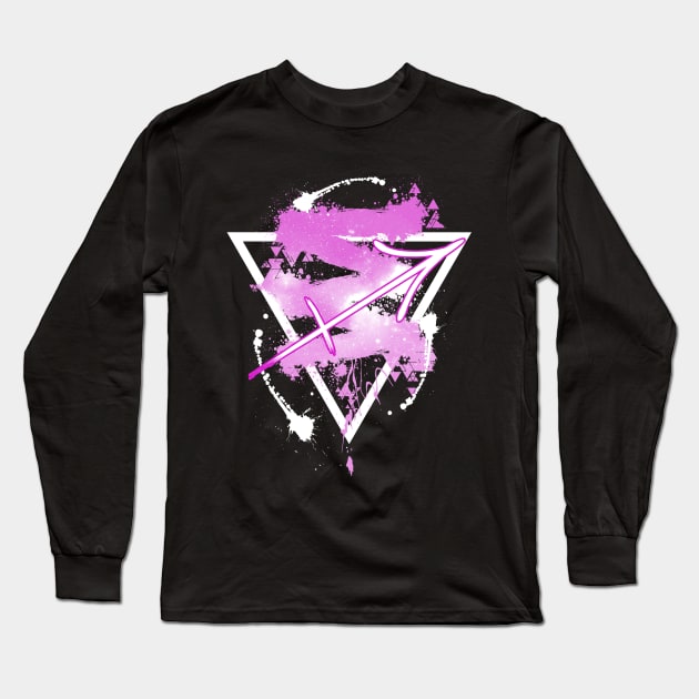 Sagittarius - Pink Sky Long Sleeve T-Shirt by Scailaret